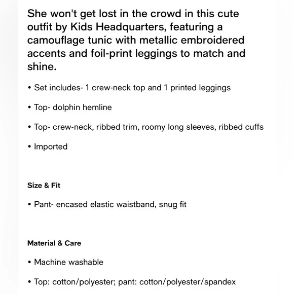 Kids Headquarters Toddler/Little Girls 2 Piece Set - Picture 3 of 3